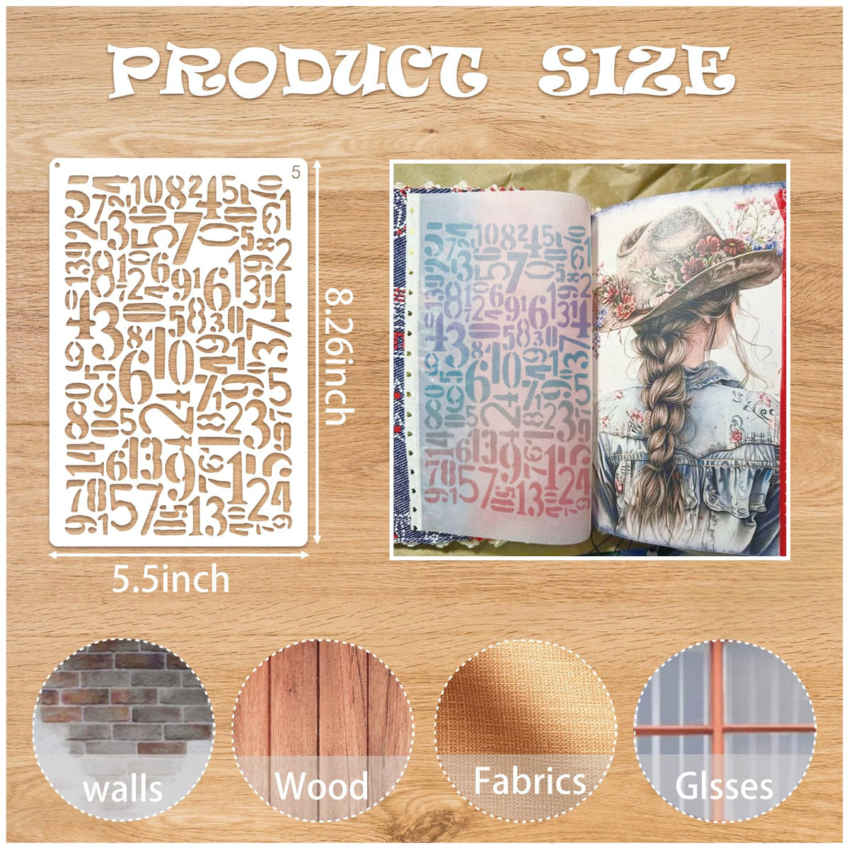 16 Pieces Stencils for Painting, Abstract Texture Mixed Media Art Supplies Crafts Reusable Layering Stencil Brick Pattern Templates for Drawing Card Making Canvas Furniture Paper (Texture)