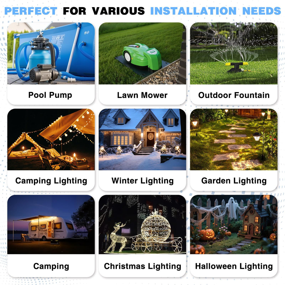 Flemoon [3 Pack] Outdoor Extension Cord Safety Cover, IPX4 Weatherproof Electrical Box to Protect Outdoor Outlet, Plug, Socket, Halloween, Christmas Holiday Decoration Light, Green