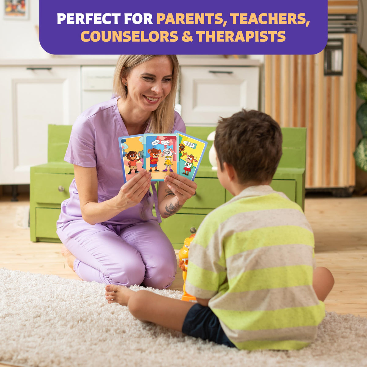 Who What Why Mega Pack Conversation Cards for Kids – Counseling & Speech Therapy Materials with 120 Picture Cards & Wh Questions – Speech Delay Learning Game – Therapeutic Counselors Play Tool Ages 4+