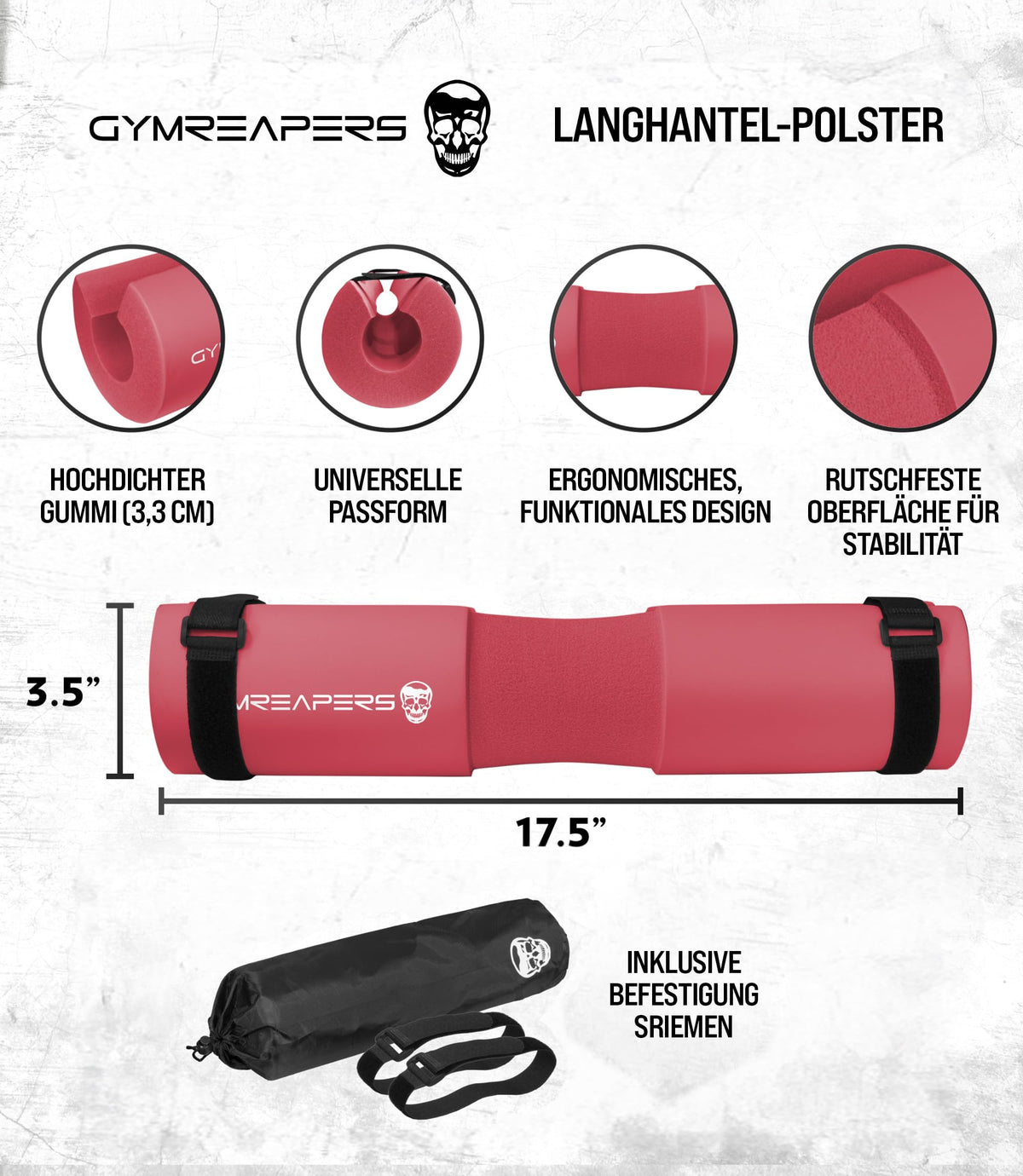 Gymreapers Barbell Squat Pad - Protective Bridge Pad For Hip Thrust, Squats, Lunges - Hip Support, Neck Protection For Bar (Pink)