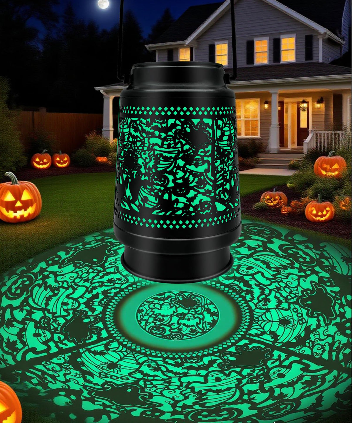 Halloween Decor Outdoor Solar Lanterns Waterproof Halloween Decorations Scary Ghost with Pumpkin Spooky Lights for Garden, Patio, Yard, Lawn Porch Hanging Solar Lights Unique Gifts for Women