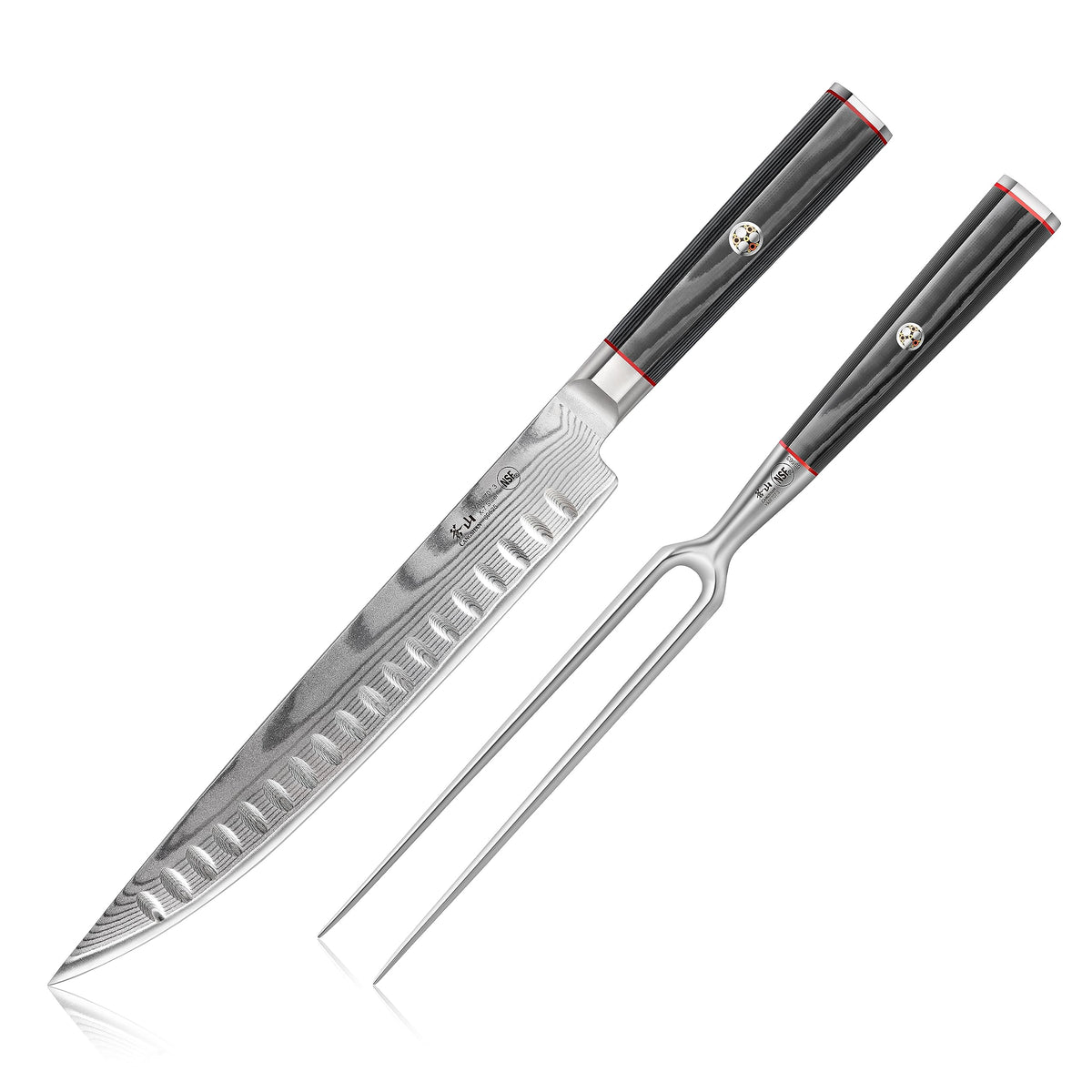 Cangshan YARI Series 2-Piece Carving Set with Ash Wood Box, X-7 Damascus Steel, 501332