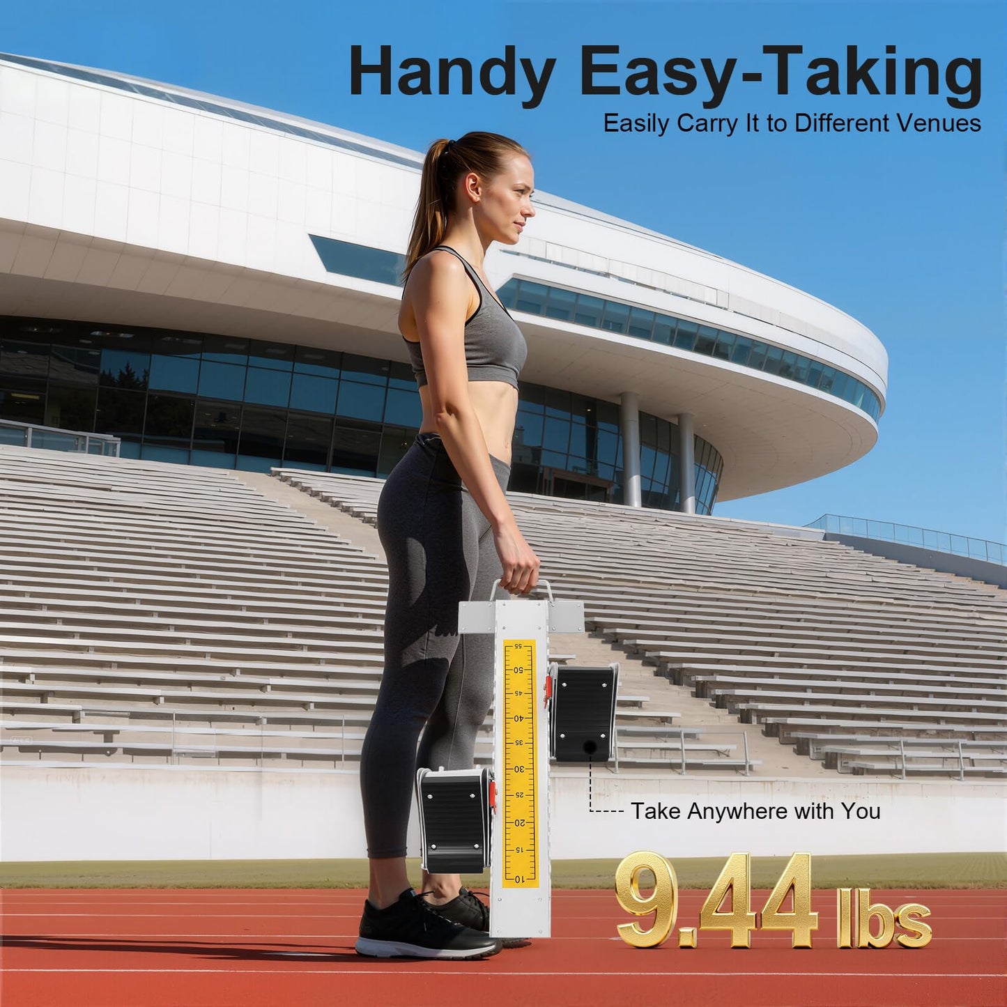 Unndysrt 6 Adjustable Angle Aluminum Starting Blocks, Athletics Starting Block Track and Field, Multi-Function Sprinter Pedals for Plastic Runway Cinder Track