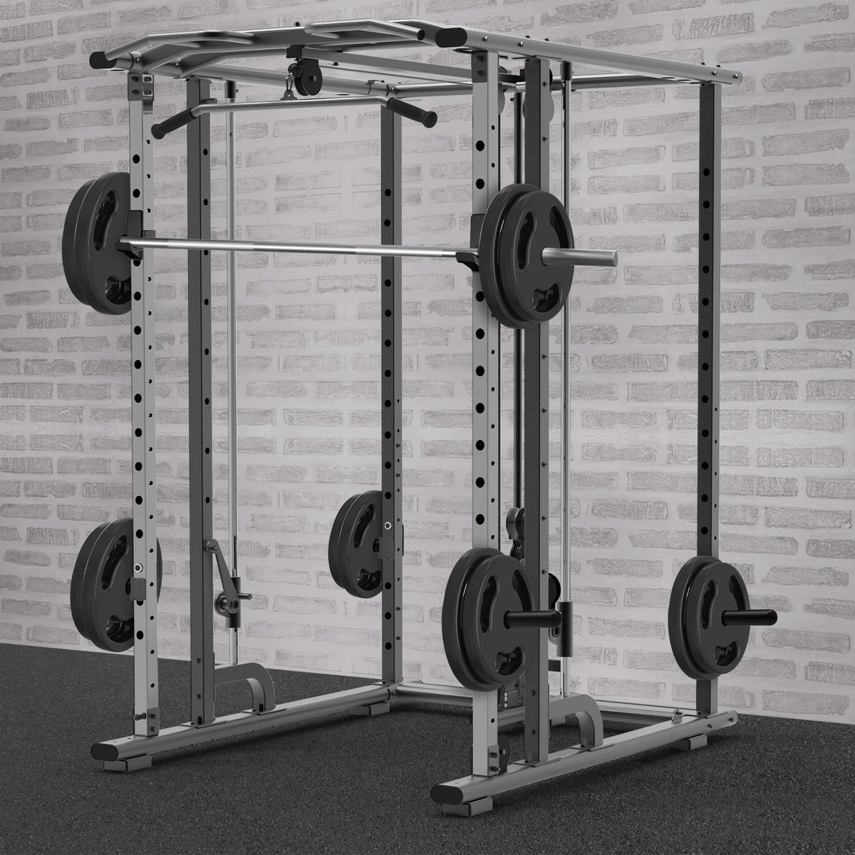 Kipika J-Hooks for Squat/Power Rack, Weight Plate Holder Set for 2" x 2" Power Rack with 5/8" or 1" Hole, Heavy Duty J-Cups Barbell Holder & Weight Storage - Fits Standard 2-inch Weight Plates (B- for 2x2 Rack with 5/8" or 1" Hole + 2" Plates)
