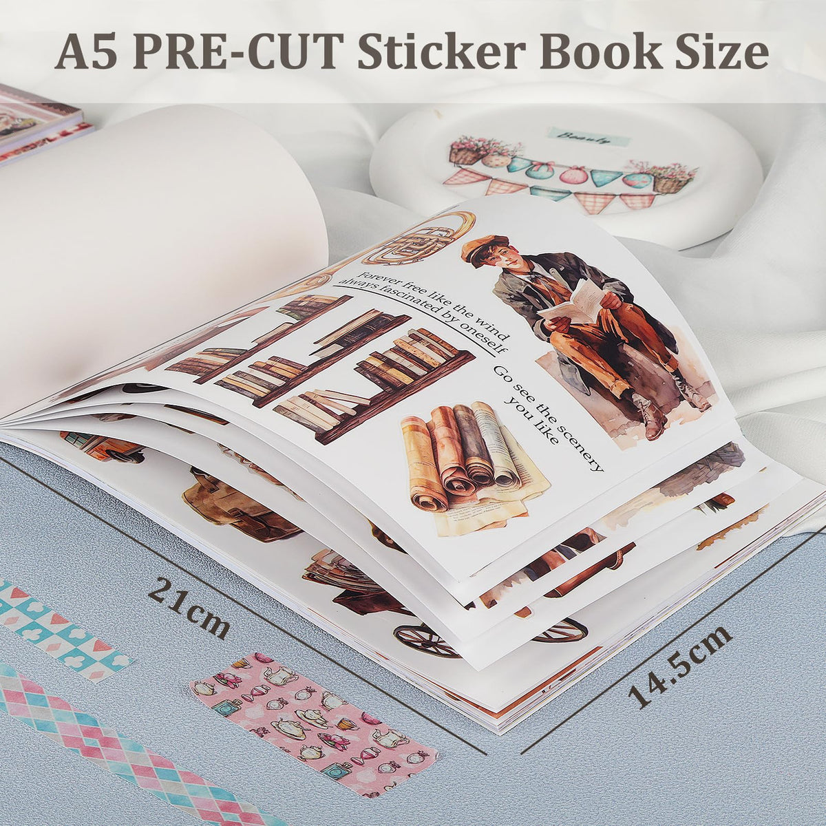 Snycler streetscape Theme Sticker Scrapbooking Supplies for Junk Journal, 20 Sheets PET Stickers - Vintage Journaling Stickers, Ephemera Sticker Book Pre Cut, Planner, Junk Journal Supplies
