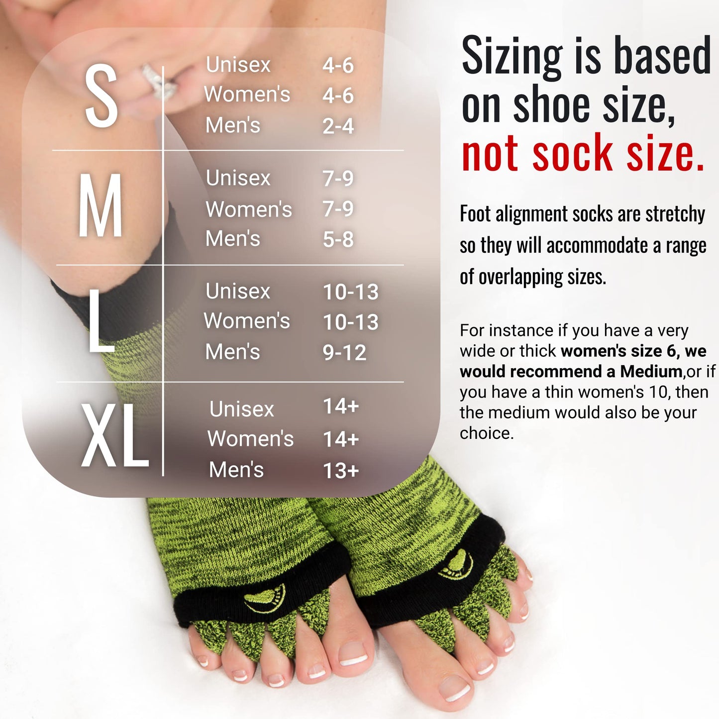 My Happy Feet Foot Alignment Socks with Toe Separators for Men or Women | Orange and Blue