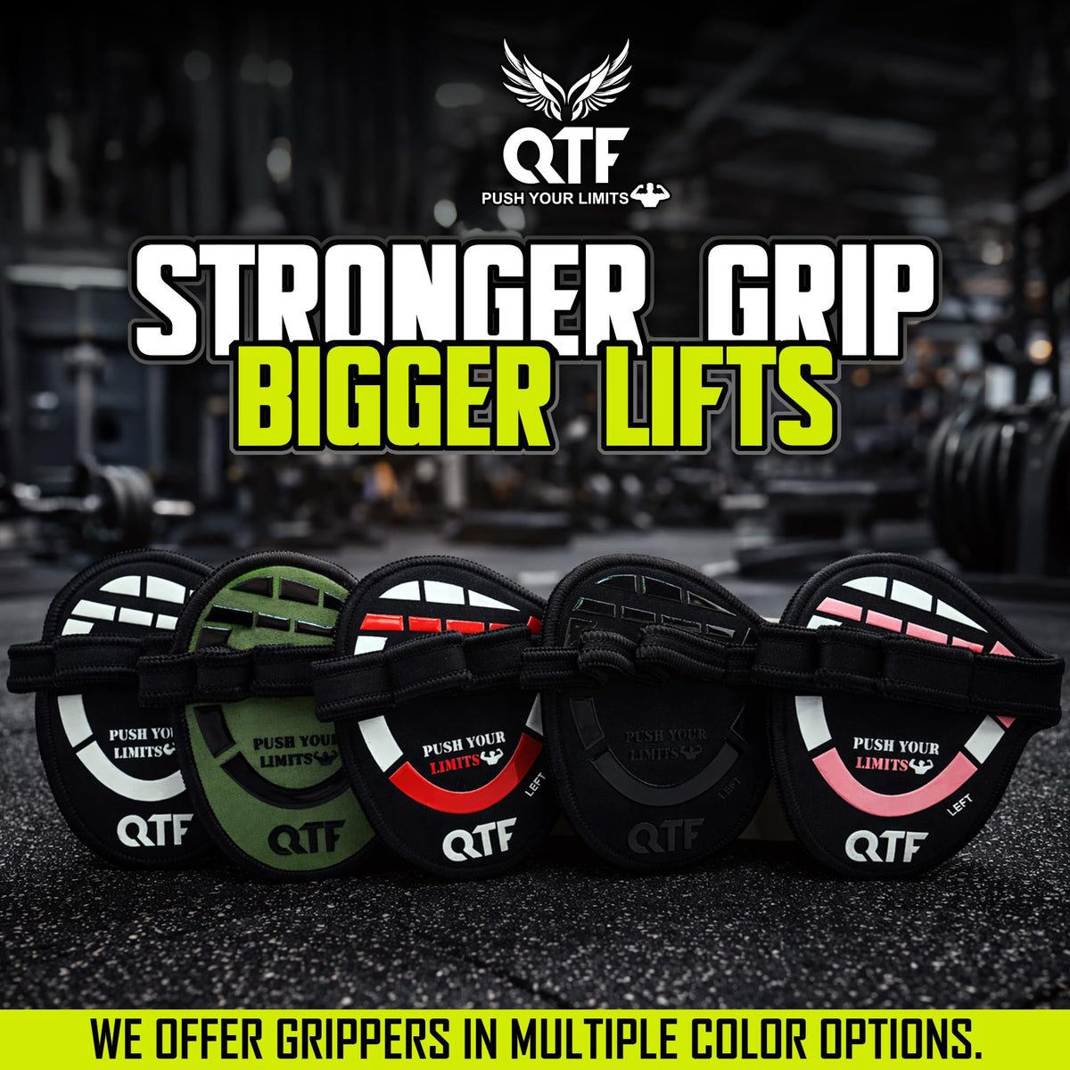 QTF Lifting Grips for Weightlifting Rubber Gloves Gym Palm Protector Grip Pads Replacement of Workout Gloves for Men & Women - Pads for Gym Weightlifting, & Pull Ups (Black/White)