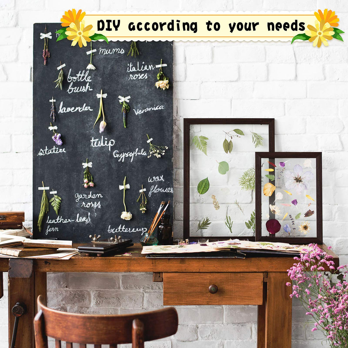 Nuanchu 167 Pcs Real Dried Pressed Flowers Natural Dried Flowers Colorful Daisy Mixed Wildflowers Leave for DIY Candle Resin Nails Jewelry Pendant Crafts Floral Art(Multicolor,Lovely Style)