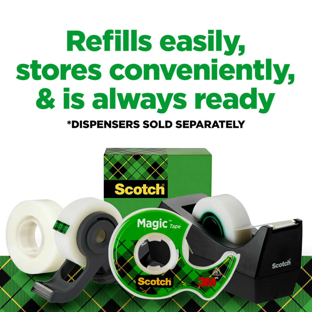 Scotch Magic Tape Desktop Dispenser, 6 Rolls of 3/4" x 1000" Each Plus 1 Desktop Tape Dispenser, Great for Repair, Wrapping and Office Applications