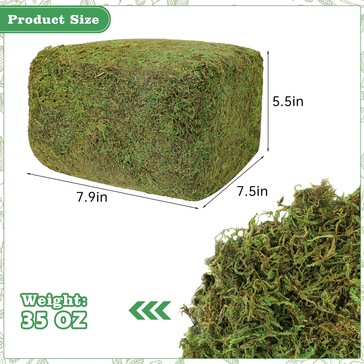 YUNVI 35 OZ Large Capacity Artificial Moss for Potted Plants,Natural Fake Moss Grass for Plants Indoor,Craft and Greenery Bulk for Hamsters(Fresh Green)