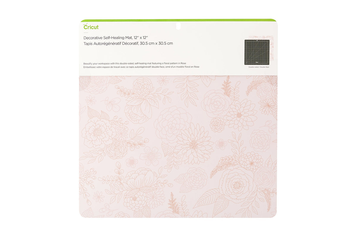 Cricut Self Healing Cutting Mat - Mat for use with TrueControl Knife, Rotary Cutter, Craft Knife, Xacto Knife - 12" x 12", Decorative, 2X Healing, Extra-Thick Cricut Cutting Mat, Rose