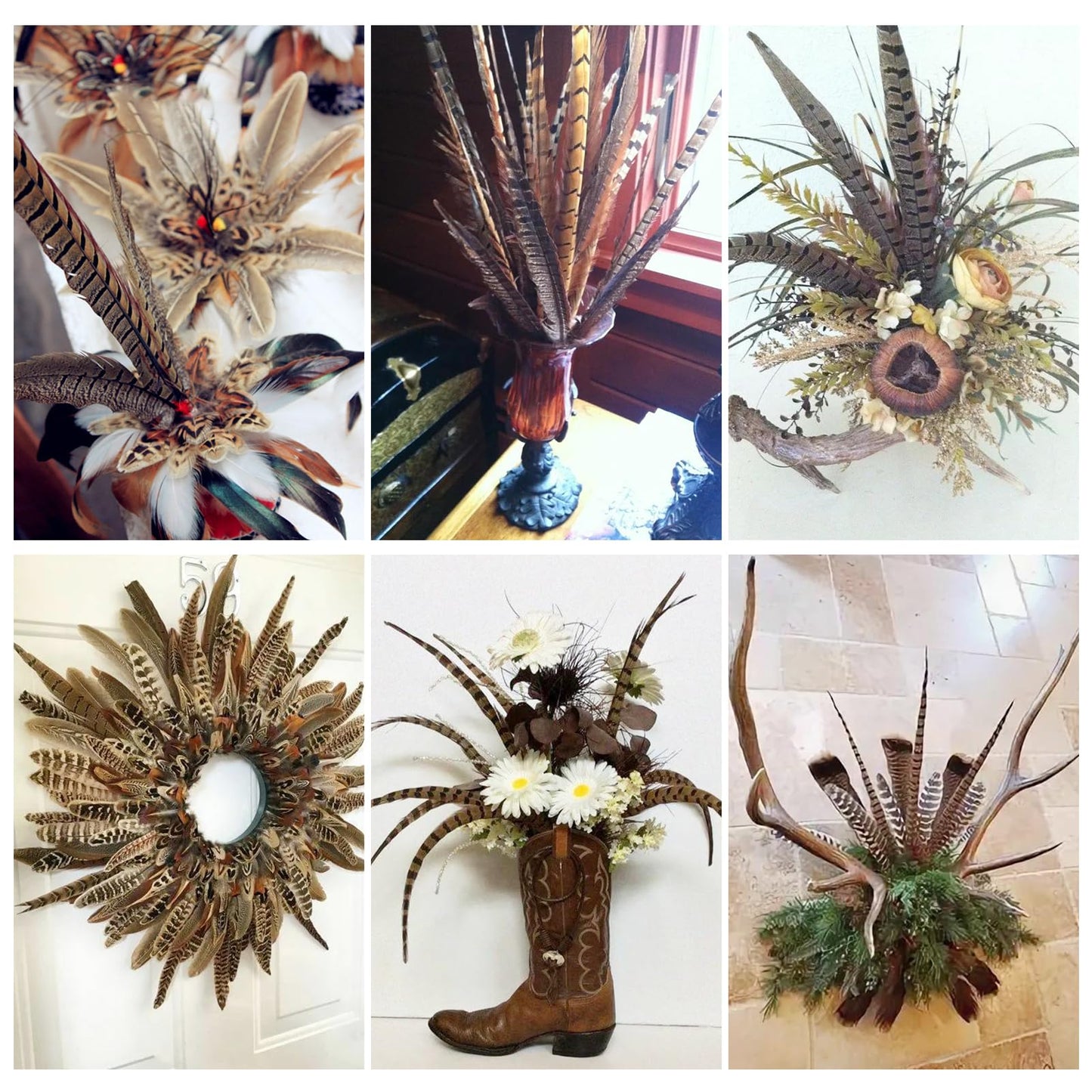 MAOFENG 12pcs Natural Feathers Male Ringneck Pheasant Tails Feathers 16-18inch 40-45cm for Crafts Wedding Party Performance Home DIY Decoration,Male Pheasant Feathers