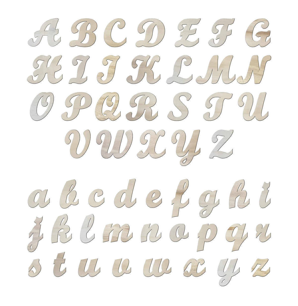 3 Inch 284 Pieces Wooden Letters Unfinished Wood Letters for Crafts Cursive Alphabets with Extras