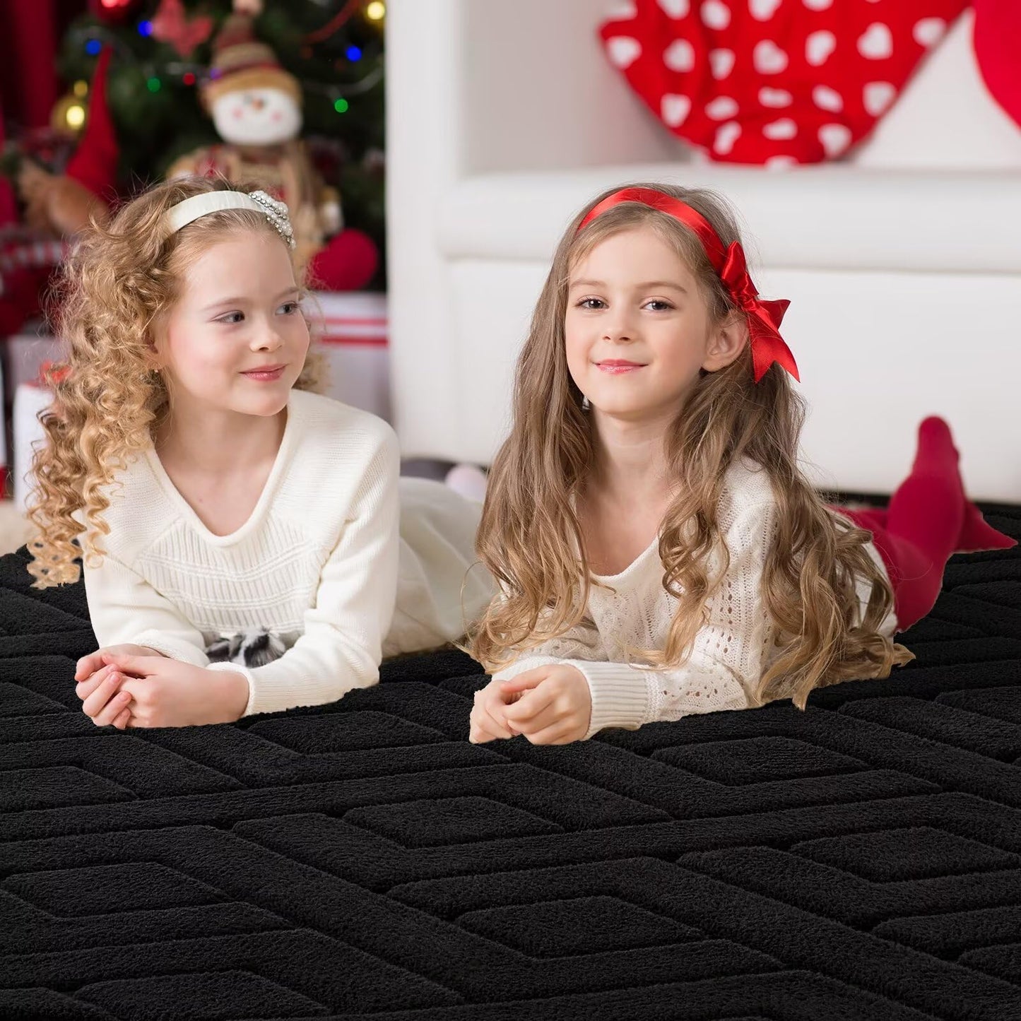 Flagover 3x5 Black Washable Area Rug for Bedroom, Modern Geometric Shag Non-Slip Living Room Rugs, Fluffy Plush Soft Memory Foam Carpet for Kids Boys Room Nursery Room Dorm Bedside Decor