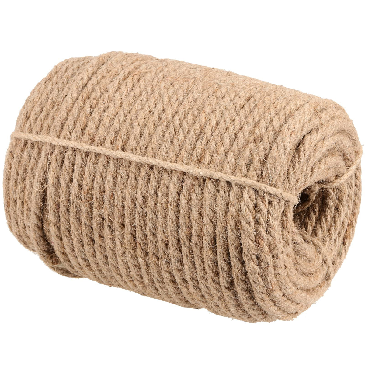 FUNSUEI 196ft 8mm Thick Jute Rope, Natural Hemp, Heavy Duty for Hanging, Gardening, Camping, Bundling, Crafts, Brown