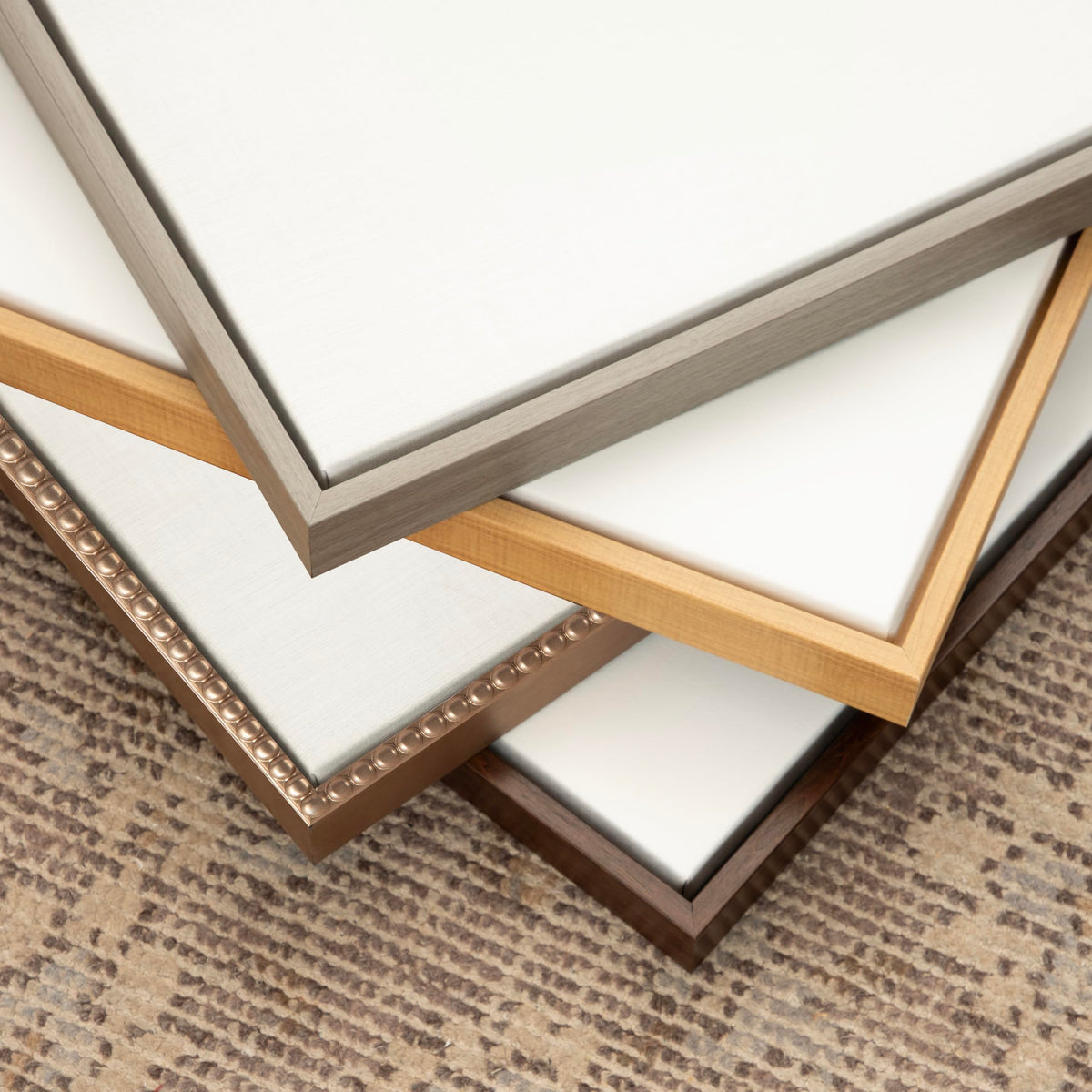 Kate and Laurel Sylvie Blank Framed Canvas Wall Art; 30x30 Gold Beaded; Vintage Modern Empty Canvas for Paint-Your-Own Art; Ready to Paint Premium Canvas Already Framed