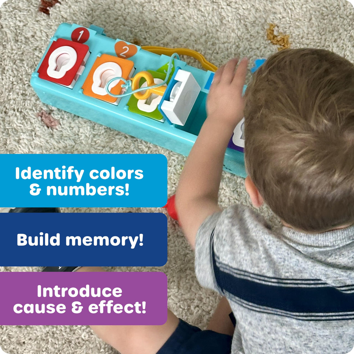 Learning Resources Lock & Key Clubhouse, Counting and Fine Motor Games, Combination Lock Toy , Montessori Activity Center For Kids, Preschool Learning Activities, Boy and Girls Gifts