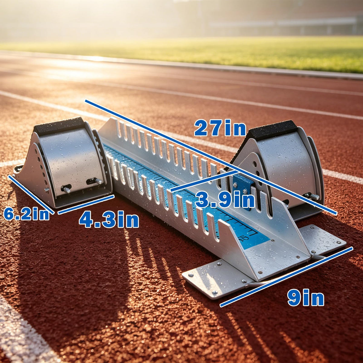 iondelce Starting Blocks Track and Field, 6-Level Angle Adjustable Aluminum Alloy Sprint Starting Block, Portable with Carrying Handle, Suitable for Plastic Runway & Cinder Track