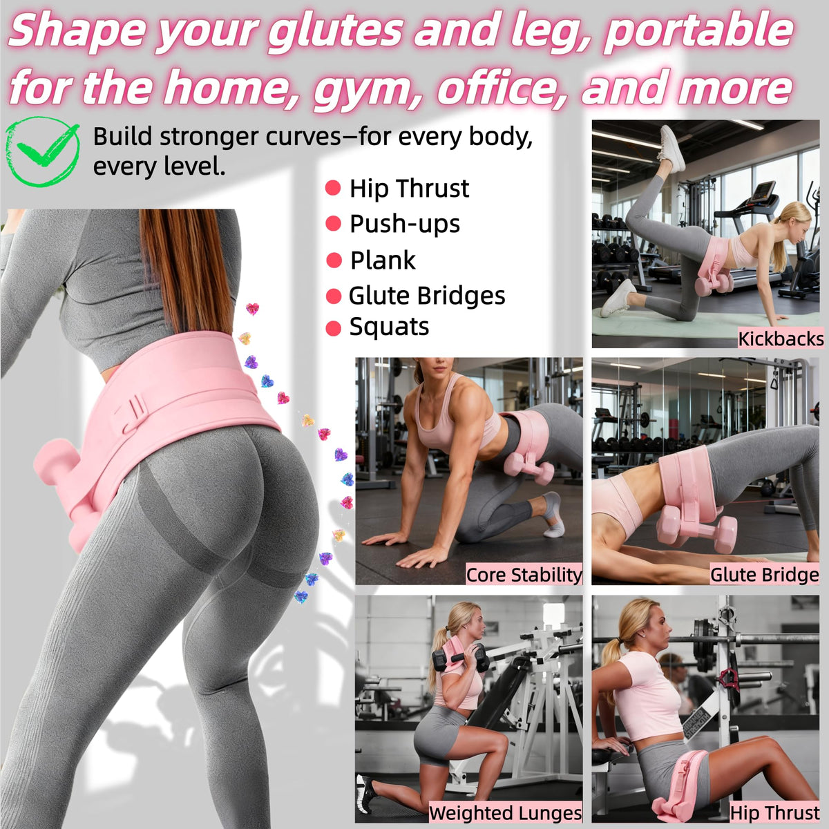 Ypdroy Women Glute Workout Equipment Set, Ankle Resistance Bands with Cuffs Long Yoga Resistance Bands Socks & Bag, Glute Sculpting at Home Set for Gym Equipment Pilates Kit