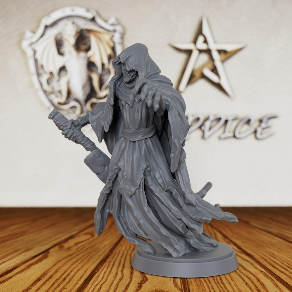 Tabletop Unpainted Miniatures for TTRPG - 28mm Scale Spectral Wraith Minis Figurine for Dungeon Masters, Undead Fantasy RPG Accessory Figure - Ghost Knight (AS446)