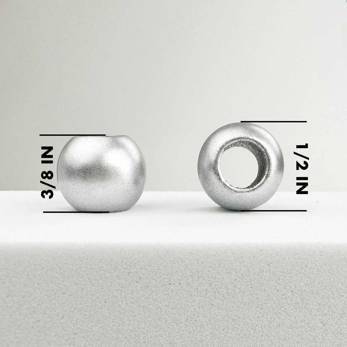 300 Acrylic Large Hole Beads for Crafts 10mm x 12mm Acrylic Barrel Beads with 5.7mm Large Hole, Matte Silver