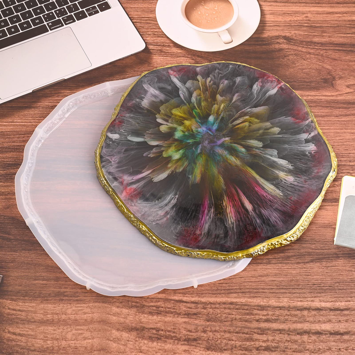 Actvty Resin Tray Molds, Round Tray Molds for Epoxy Resin, Large Silicone Tray Mold for Resin Casting, DIY Resin Crafts, Jewelry Tray, Home Decoration