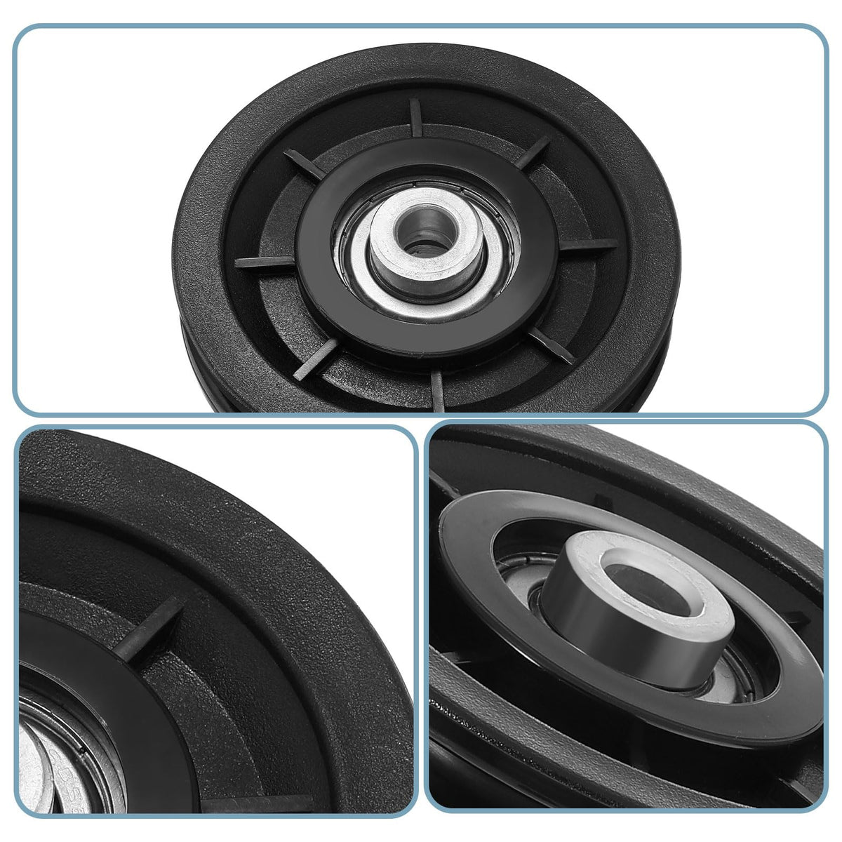 mekueeex 90mm/3.5" Universal Nylon Bearing Pulley Wheel Replace for Gym Equipment Part Cable Merchine, Wearproof Abration Bearing Pulley, Gym Equipment and Garage Door Pulley System(8 PCS)