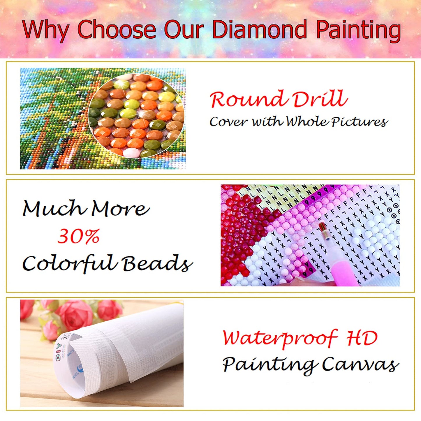 JATOK Large Diamond Painting Kits for Adults (31.5 x 15.7 inch) DIY 5D Sea Moon Full Round Drill Crystal Rhinestone Embroidery Pictures Arts Paint by Number Diamond Art Kits for Home Wall Decor