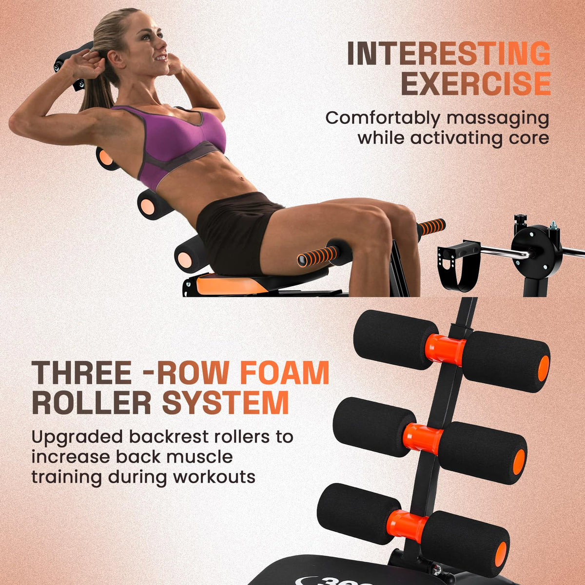 Adjustable Ab Machine for Stomach Workout, Multi-Functional Ab Crunch Trainer Bench, Abdominal Exercise Machine for Core, Legs, Arms – Maquina para Abdominales en Casa