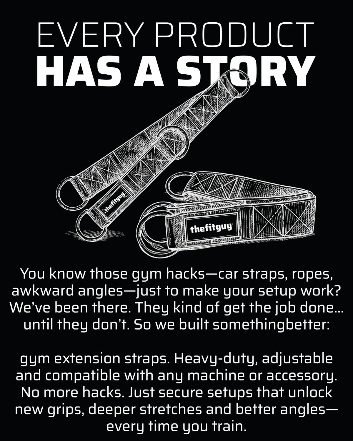 THEFITGUY Cable Extension Straps | Unlock New Grips & Exercises | 5 Adjustable Lengths | Heavy-Duty for Cable Attachments, Machines, Bars & Handles (Pair)