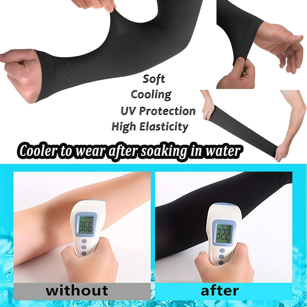YQXCC 6 Pairs Arm Sleeves, UV Sun Protection UPF 50 Cooling Sleeves, Sports Compression Arm Covers for Golf Basketball