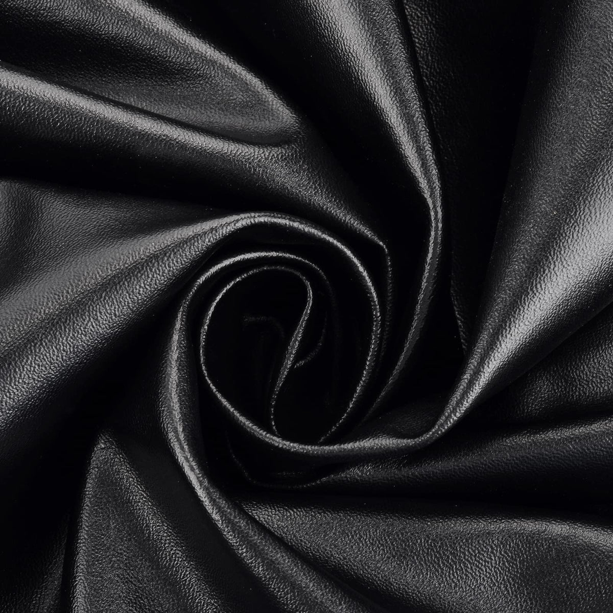 PU Fabric Leather 2 Yards 58" x 72", 0.6mm Thick Faux Synthetic Leather Material Sheets for Upholstery Crafts, DIY Sewings, Sofa, Handbag, Hair Bows Decorations (Black_Smooth Surface_Light Weight)