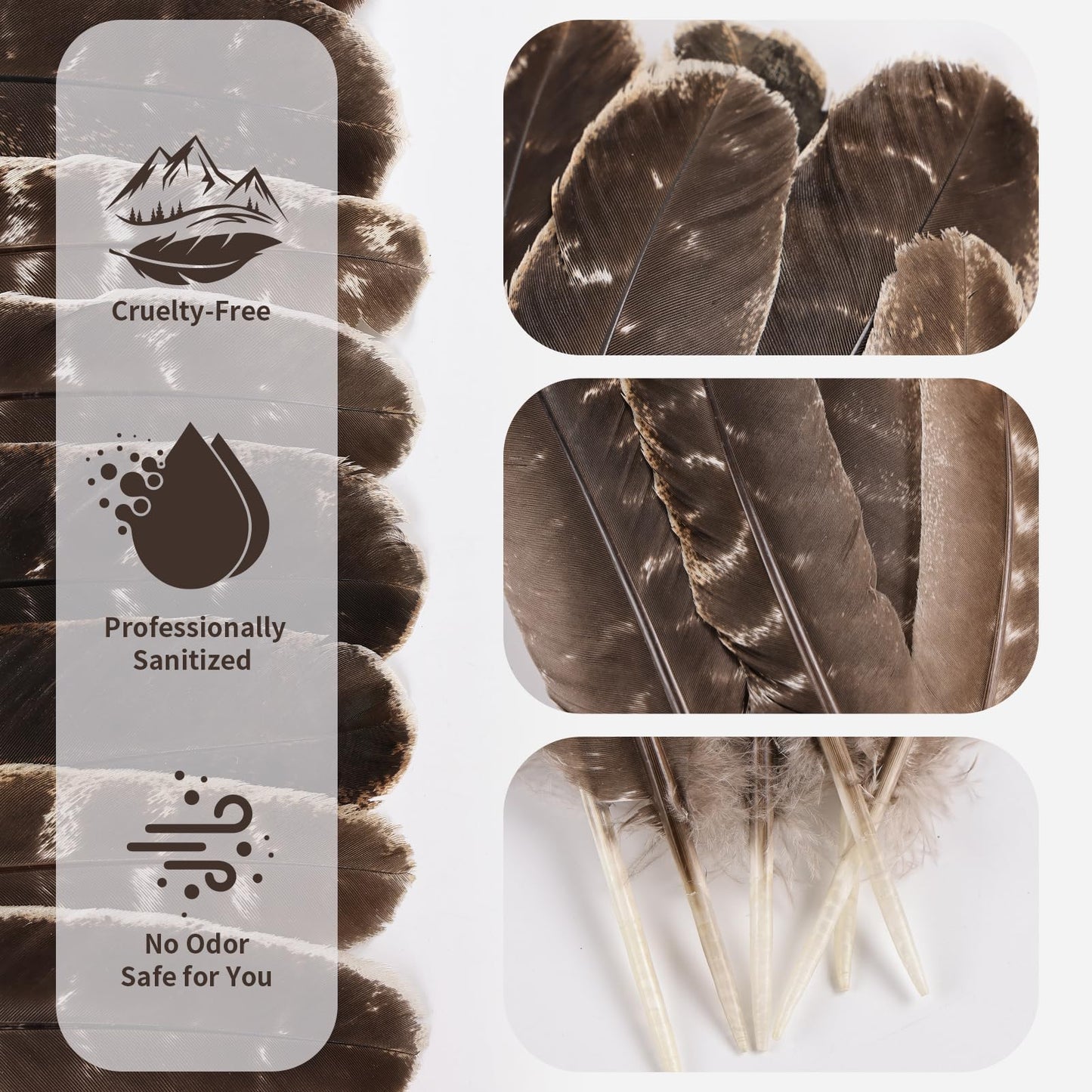 Natural Turkey Feathers, 30pcs 11-14 inch (27-35cm) Bulk Feathers for DIY Jewelry Hat Wedding Home Party Dream Catcher Supplies