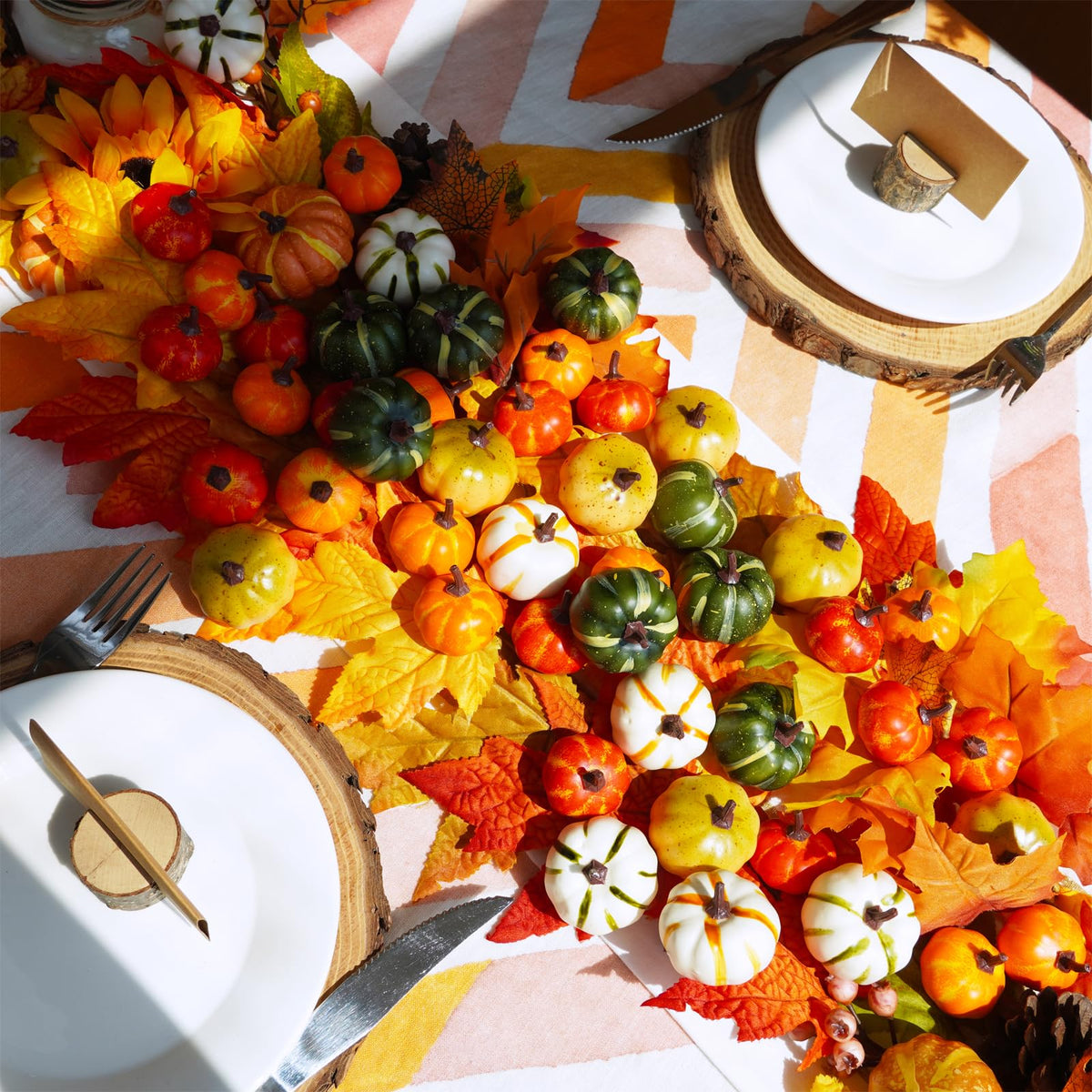 Winlyn 56 Pcs Assorted Mini Artificial Pumpkins Fall Harvest Pumpkins Foam Pumpkins Decorative Faux Pumpkins for Fall Wedding Halloween Autumn Holiday Thanksgiving Kitchen Table Bowl Filler Décor