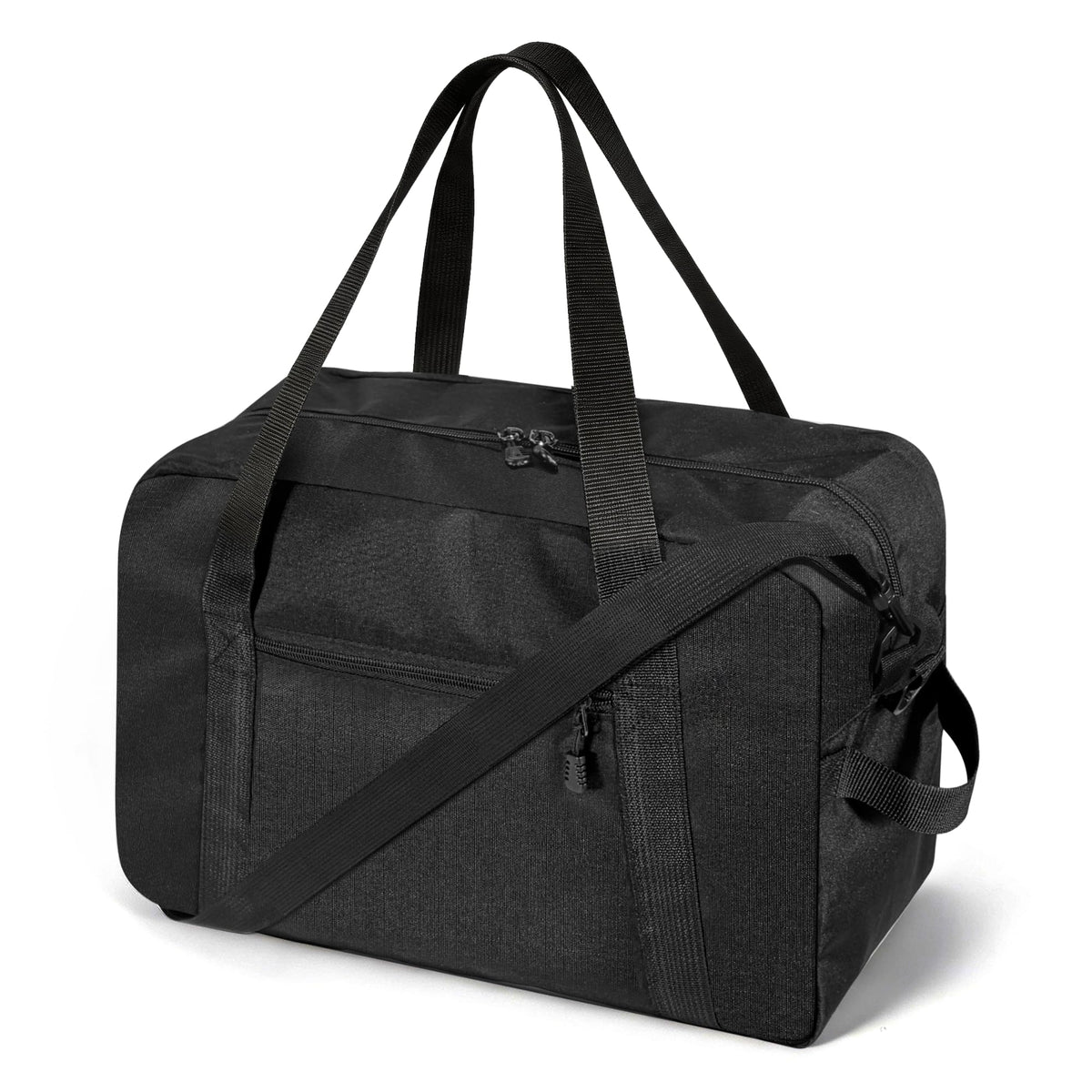 Nouatbog Small Gym Bag 14 Inch Duffel Bag for Women & Men,Waterproof Travel Sports Bags,Mini Gym Duffel with Bottle Holder,Foldable Lightweight Carry On Duffle-Black
