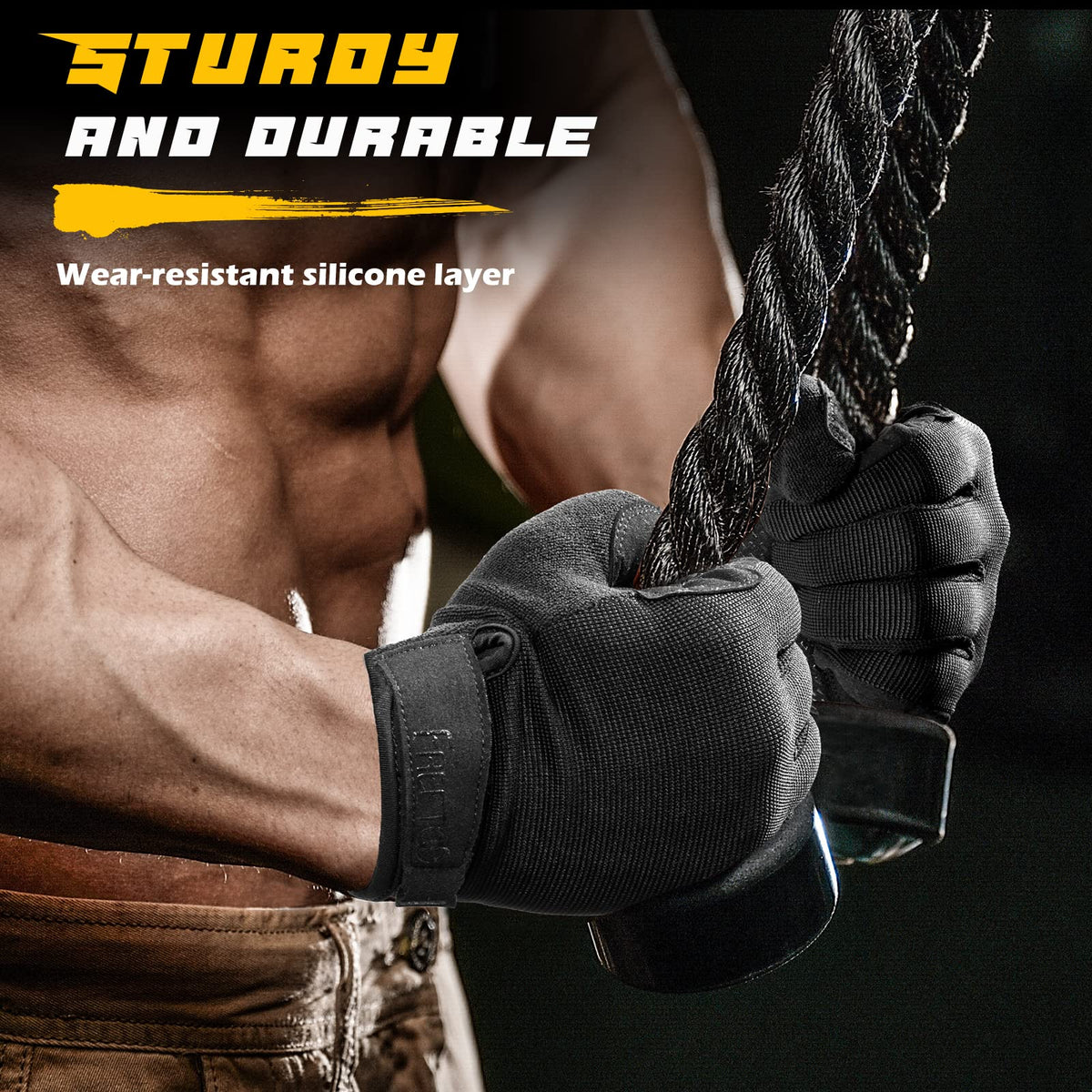 FREETOO Full-Finger Workout Gloves for Men, Padded Gym Gloves with Excellent Grip and Palm Protection, Touch Screen Friendly