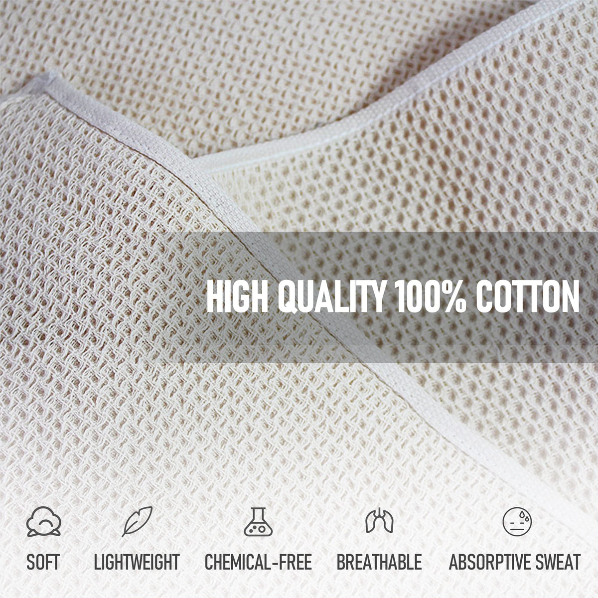 LXMOJITU 4Pack Cotton Gym Towels (13.7" x 27.5"), Yoga Sports Towel with Cool Waffle Pattern, Soft Breathable Absorbent for Neck, Face, Gym, Running, Workout, Kitchen