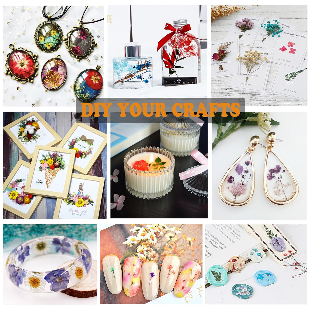 LUCISKY 99Pcs Pressed Dried Flowers and Butterfly for Resin Molds, Assorted Real Natural Flowers Leaves Stickers for DIY Art Nail Crafts, Jewelry, Candle, Soap Crafts Making