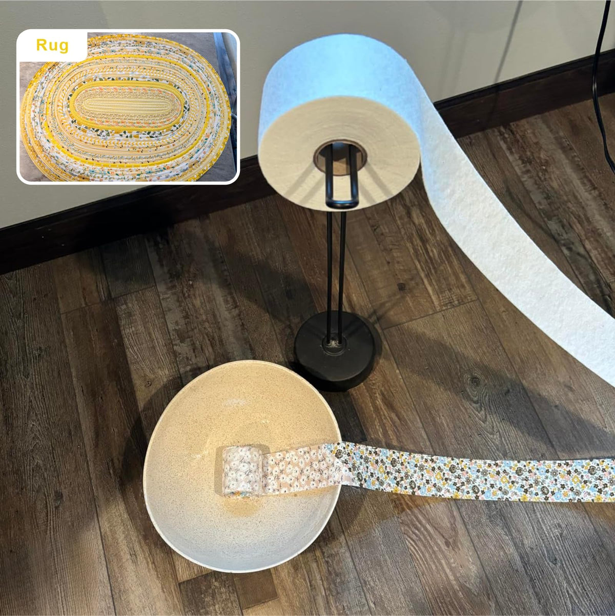 3 Rolls Jelly Roll Batting Strips for Rugs 2 1/4 in Cotton Blend Batting on a Roll Total 150 Yards Quilt Batting by a Roll Batting for Upholstery Cotton Rolls for Jelly Roll Throw Rug