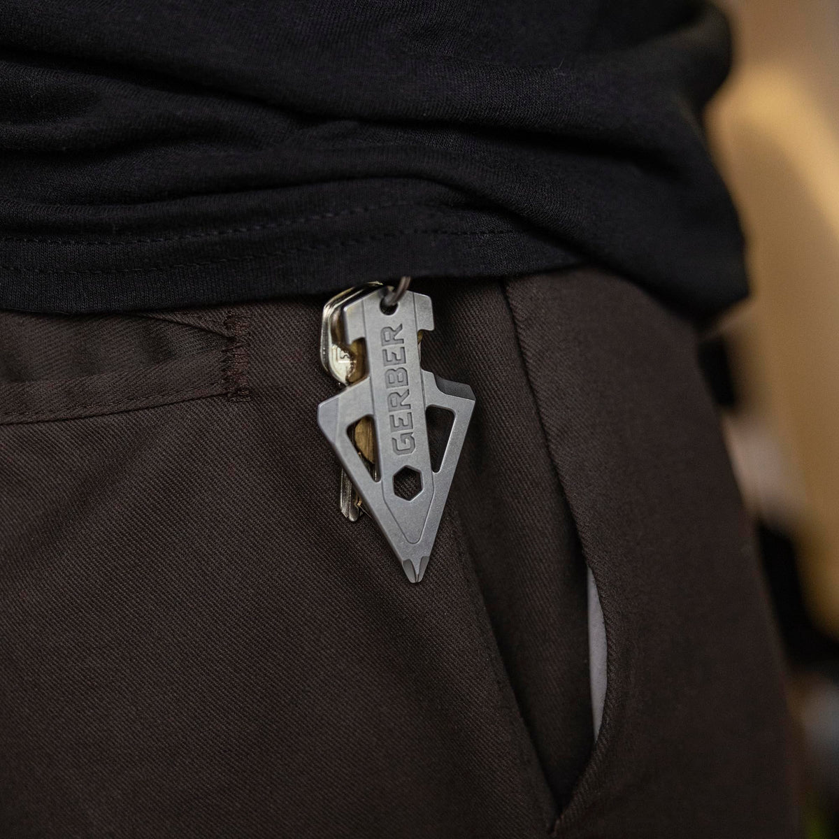 Gerber Gear Broadhead Keychain 5-in-1 Multitool, Clips to Pocket or Keychain with Bottle Opener, Flat Head Driver, Package Opener, Cross Driver and 1/4" Socket, EDC Gear for Everyday Carry