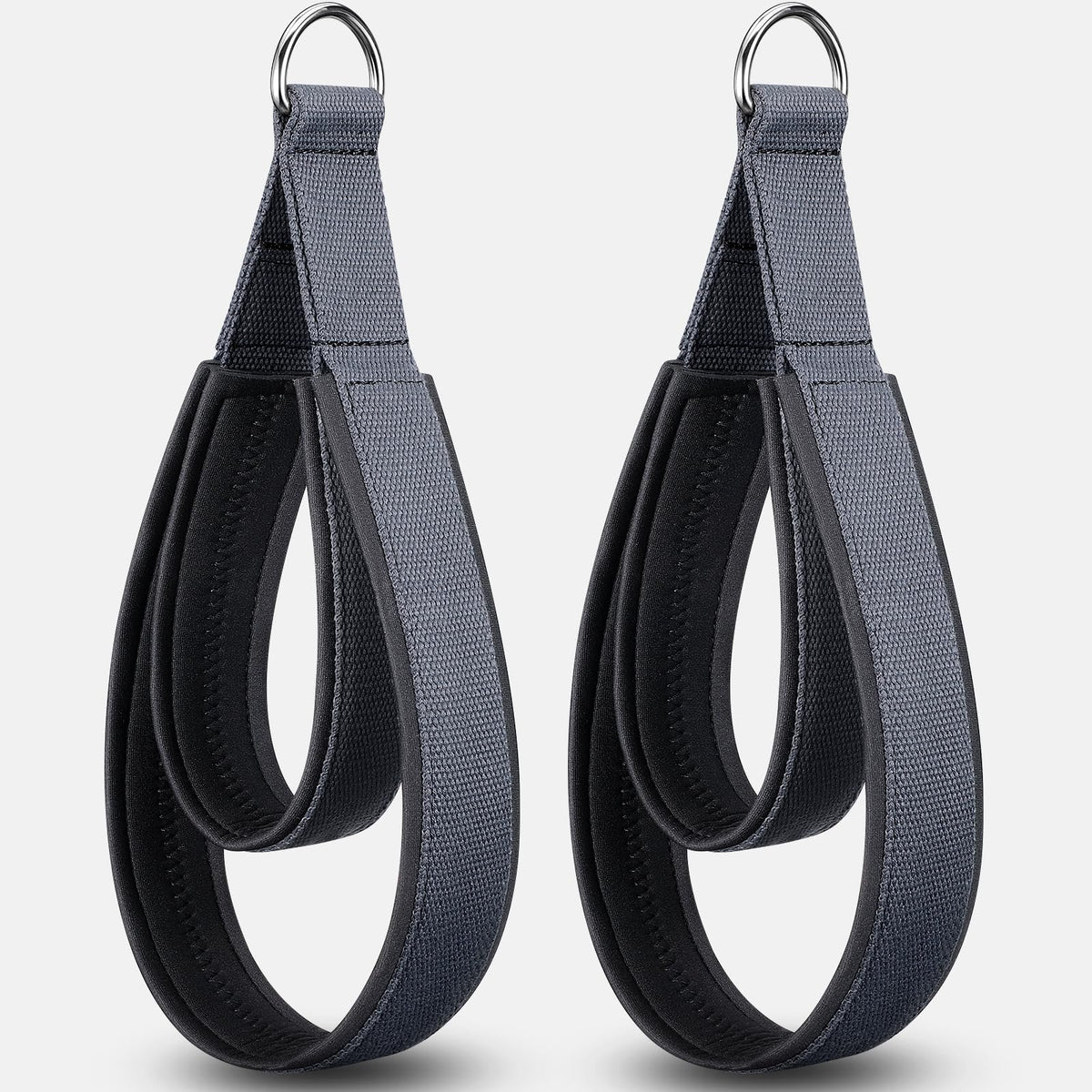 TOBWOLF Pro-Grade Scuba Fabric Pilates Straps - Premium Double Padded Loop D-Ring Handles for Reformer Machine, Sweat-Resistant & Enhanced Grip for Home Gym, Pilates & Fitness Workout (2PCS)