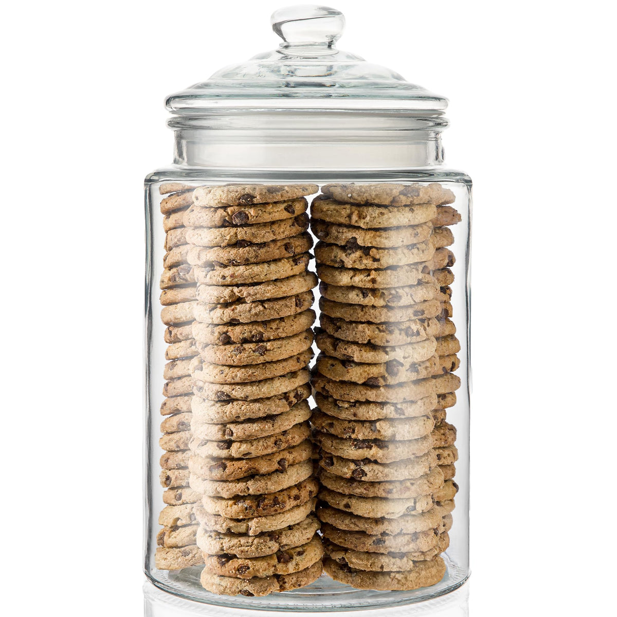 2-Gallon Tall Glass Cookie Jar with Airtight Lid – Large Kitchen Canister for Cookies, Sugar, Flour, and Dog Treats
