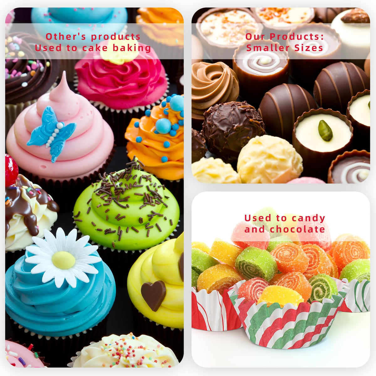 Didaey 600 Pcs Christmas Party Cupcake Liners Christmas Paper Baking Cups Mini Muffin Liners Small Cupcake Wrappers Xmas Paper Candy Cups for Santa Holiday Chocolate Cake Making Supplies (Classic)