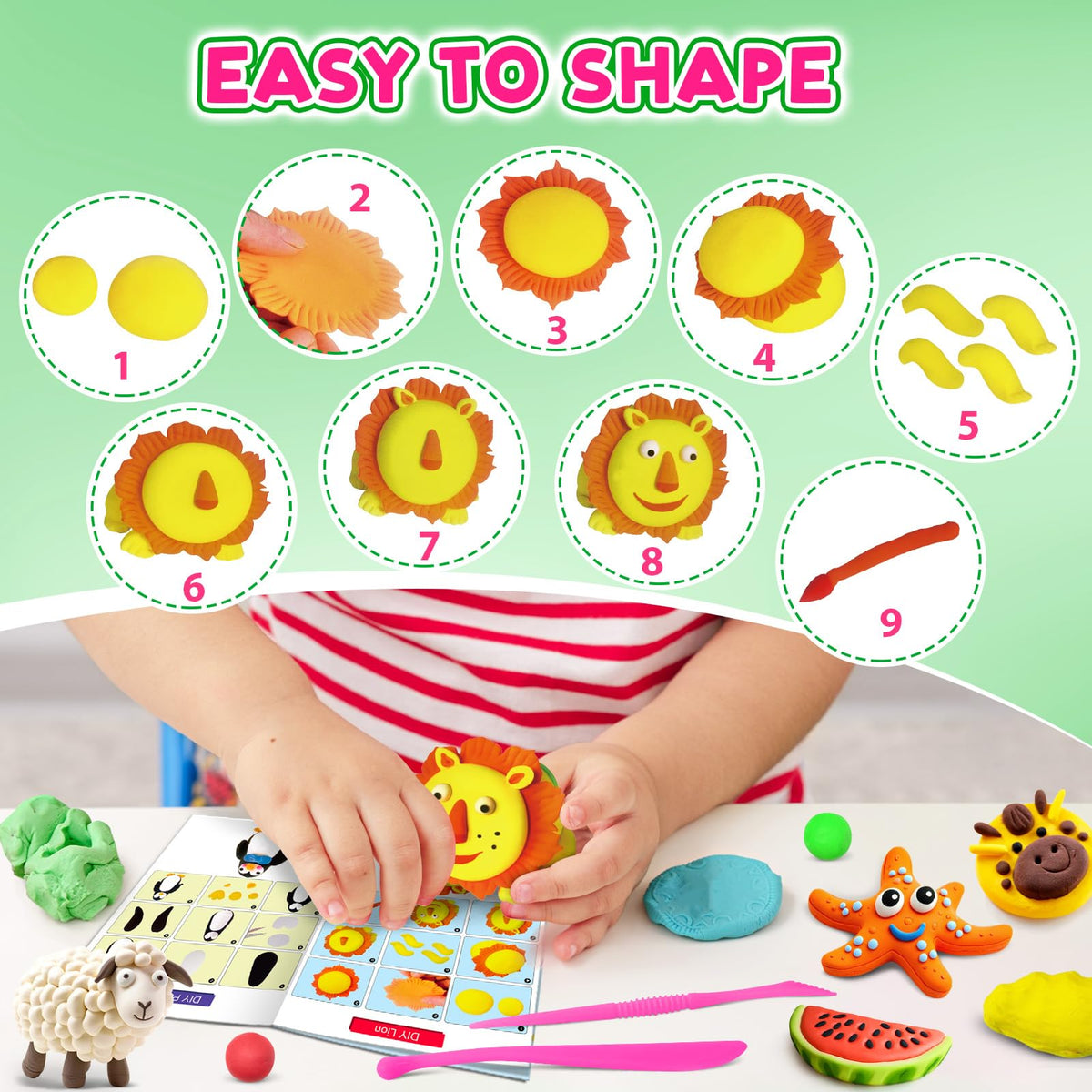 FAGNBED Air Dry Clay 138 Colors, Modeling Magic Clay Set with 5 Sculpting Tools, Arts Crafts Gift for Kids and Beginners