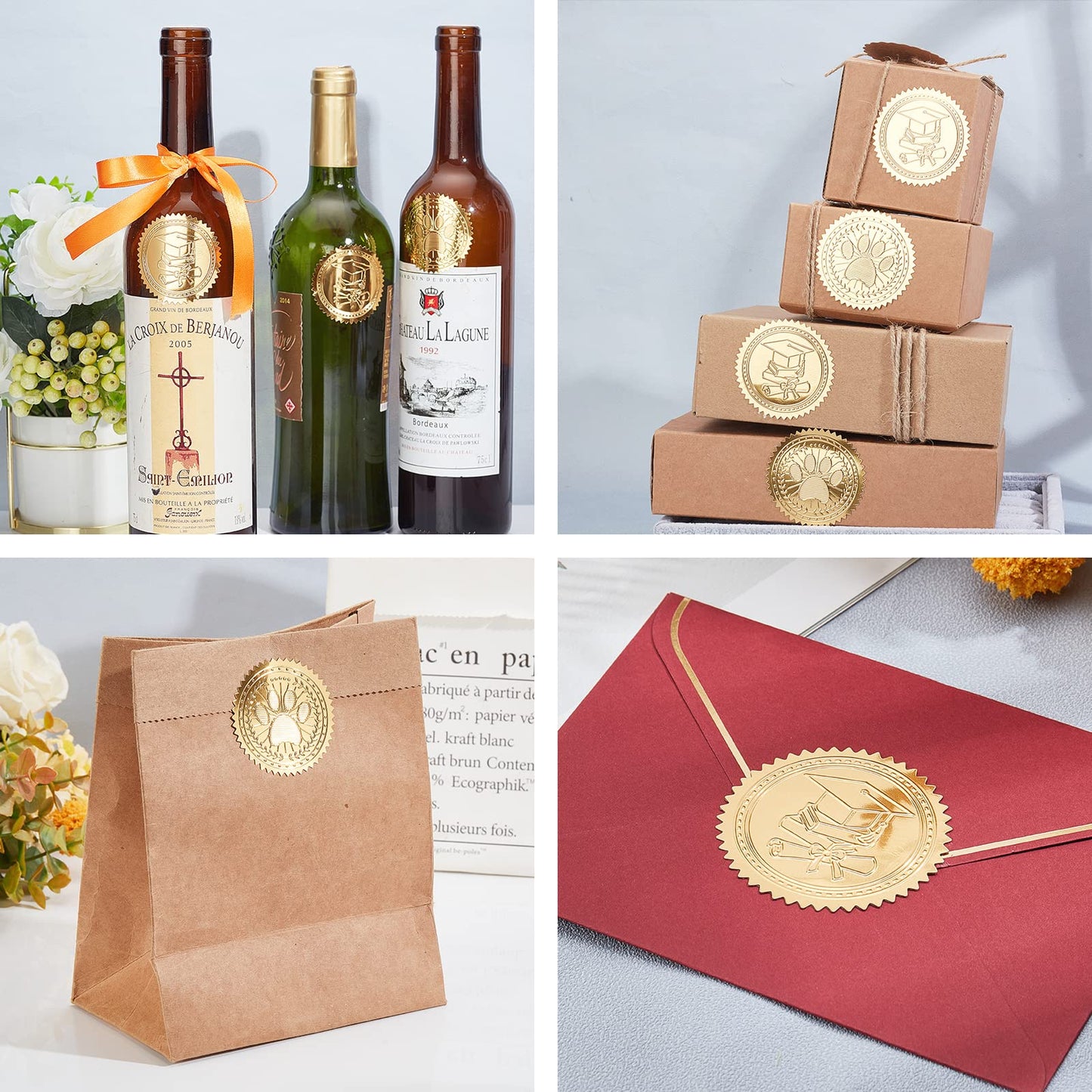 CRASPIRE 2" 1st Gold Foil Sticker Medal Award First Place 100pcs Certificate Seals Gold Embossed Round Embossed Foil Seal Stickers for Envelopes Invitation Card Diplomas Graduation Ofiicial