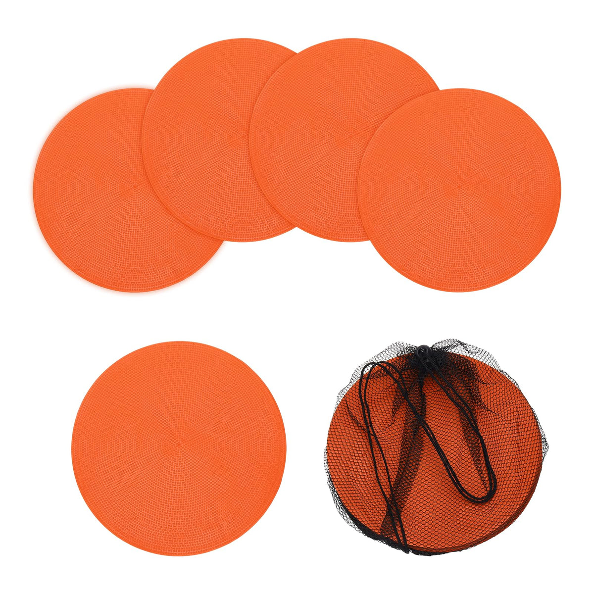 YELARXI Spot Markers, Poly Spot Marker for Agility Training Floor Dots Non Slip Flat Field Cones 15 Pcs & 9 in & Orange - for (Soccer/Speed Training/Gaming/Basketball/Dance Practice)