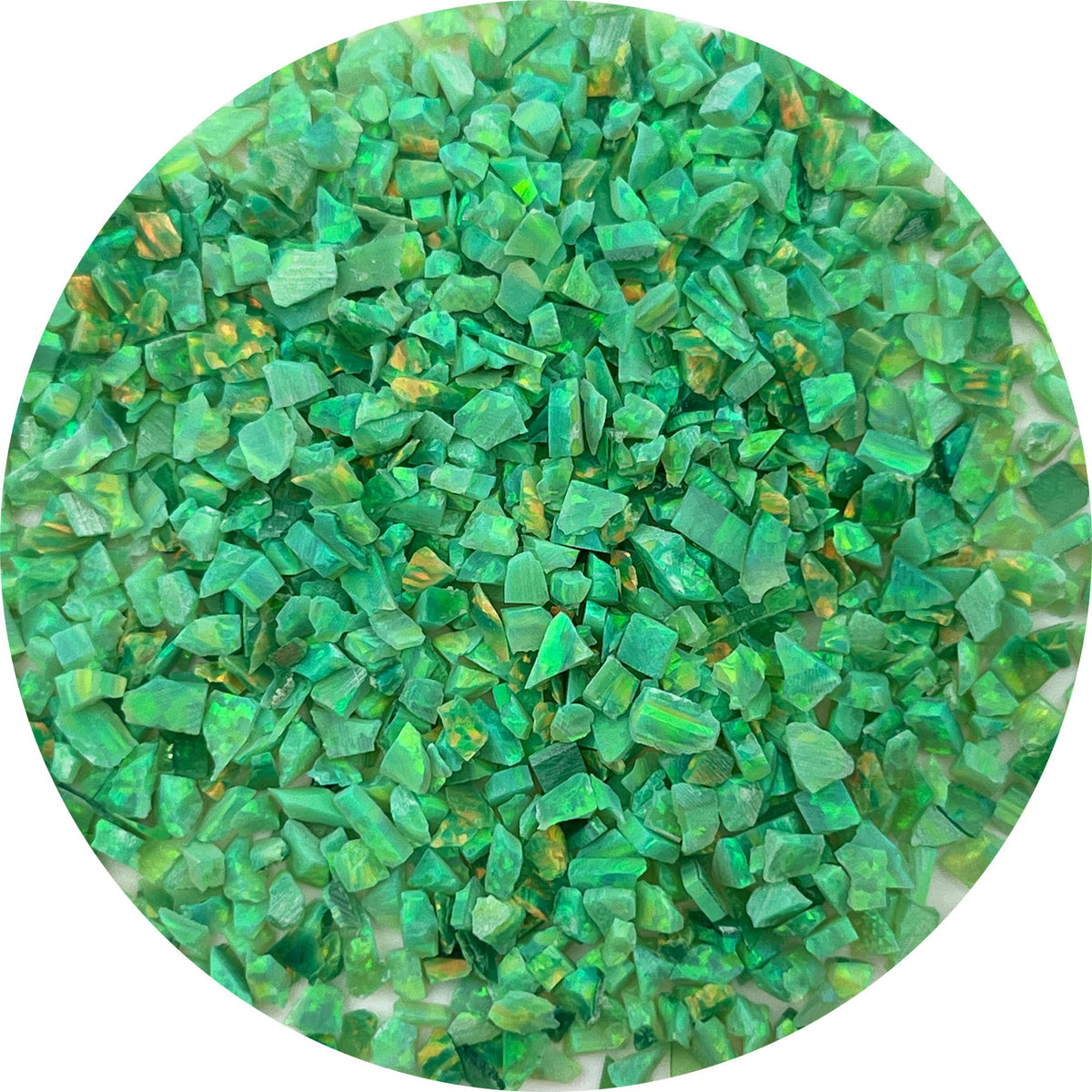 Gryrigns Crushed Created Opal Stone for Wood Inlay Resin Craft Jewelry Making DIY (Kiwi Green, 2 Grams)