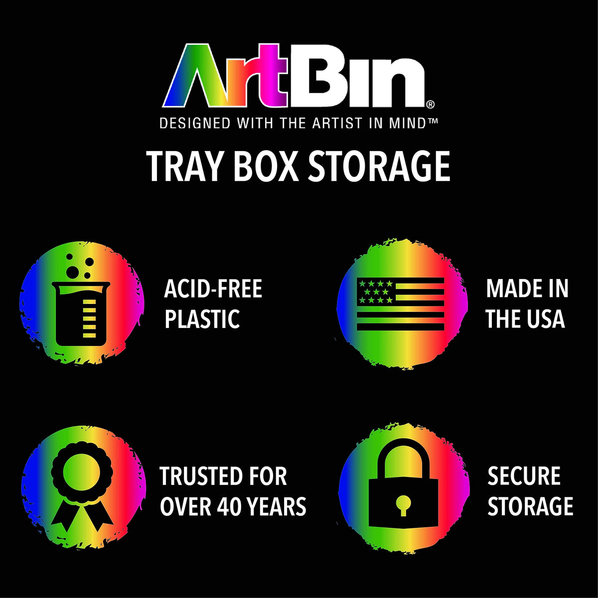 ArtBin 6918AB Twin Top 17 inch Supply Box, Portable Art & Craft Supply Organizer with Handle, [1] Plastic Storage Case, Black