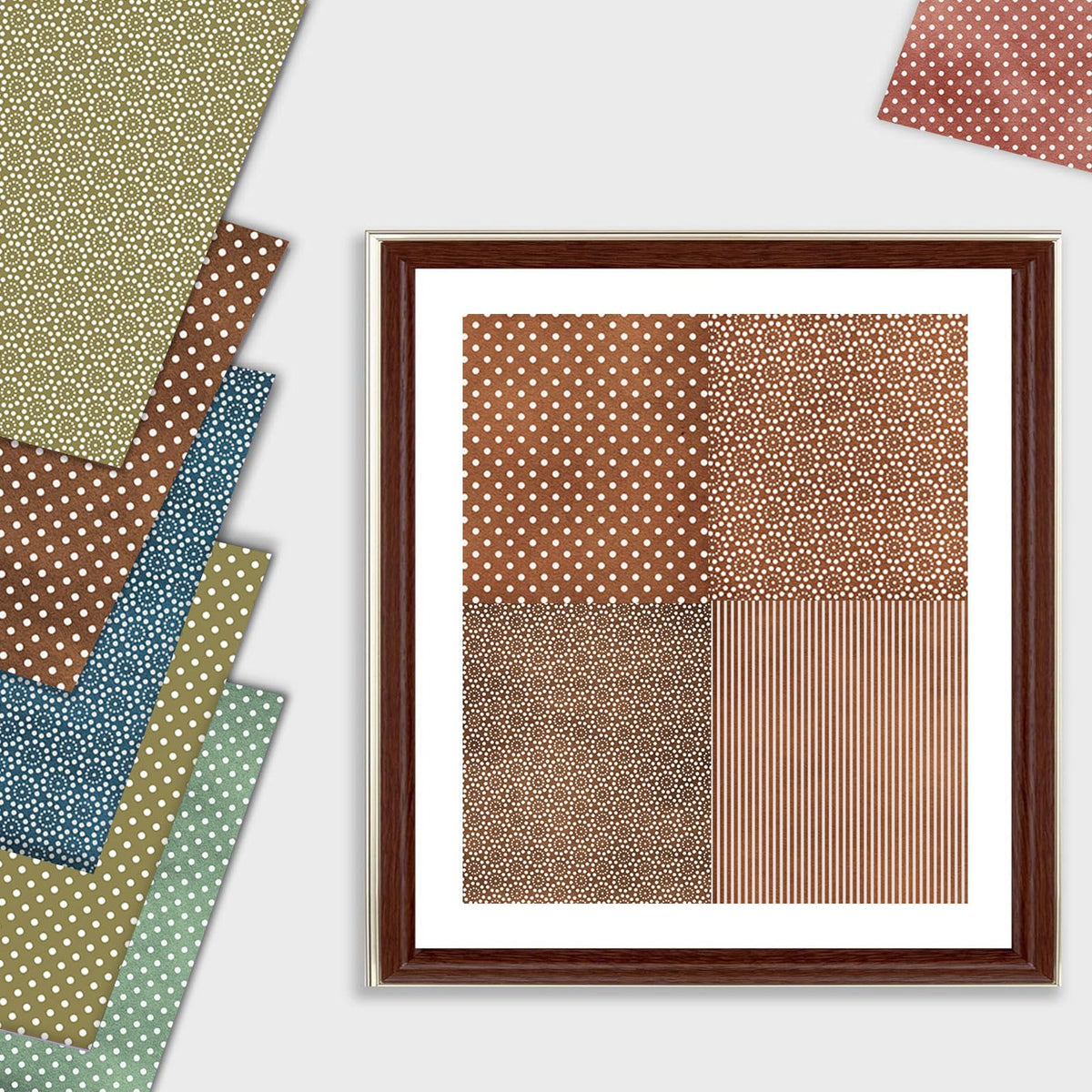 MIATTCLD 12x12 Scrapbook Paper Double Sided Patterned Paper for Scrapbooking, 24 Sheets/24 Designs Wedding Background Papers Boho Decorative Craft Papers for Card Making Journaling Decor (Brown)
