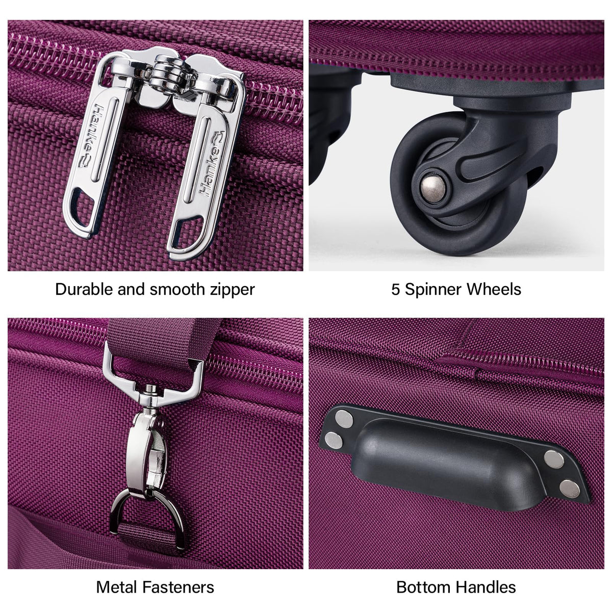 Hanke Expandable Large Suitcase 4 Wheels Lightweight Collapsible,Foldable Suitcases &Travel Bags Hand Luggage Extend 20/24/28 inch Suitcases Duffel Bag Without Telescopic Handle for Men & Women